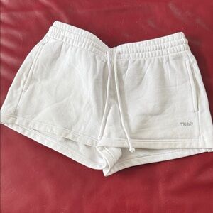 TNA Cream Terry Elastic Waist Athletic Shorts